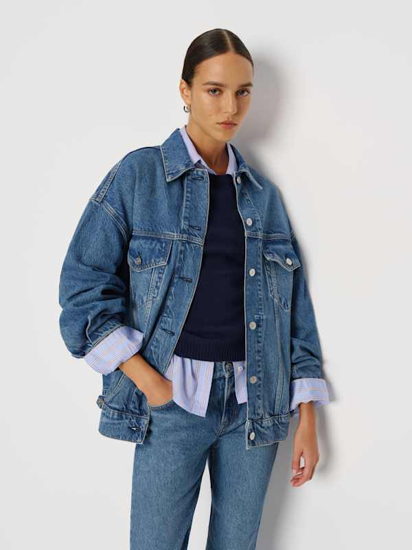 Brooks Oversized Denim Jacket - Pelican